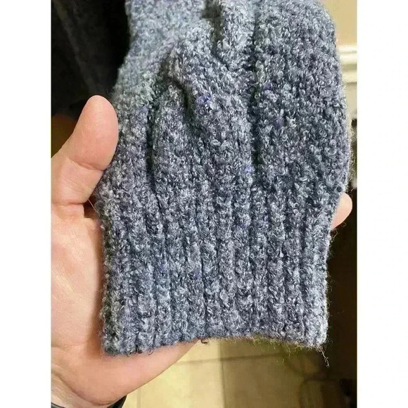 Vintage Gran Sasso Lamb Wool/Nylon Heathered Blue Braid Knit Sweater XL Italian - Picture 7 of 12